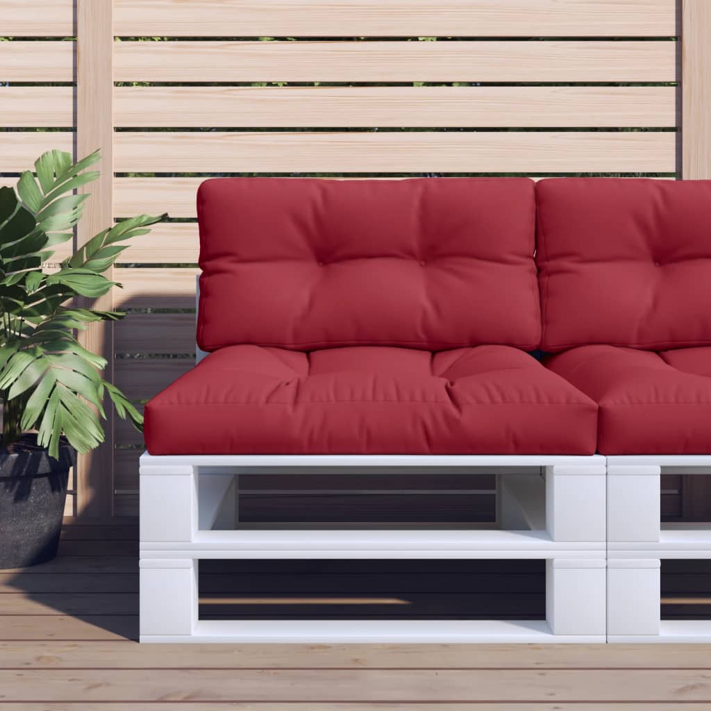 Vidaxl Pallet cushions 2 st fabric wine red
