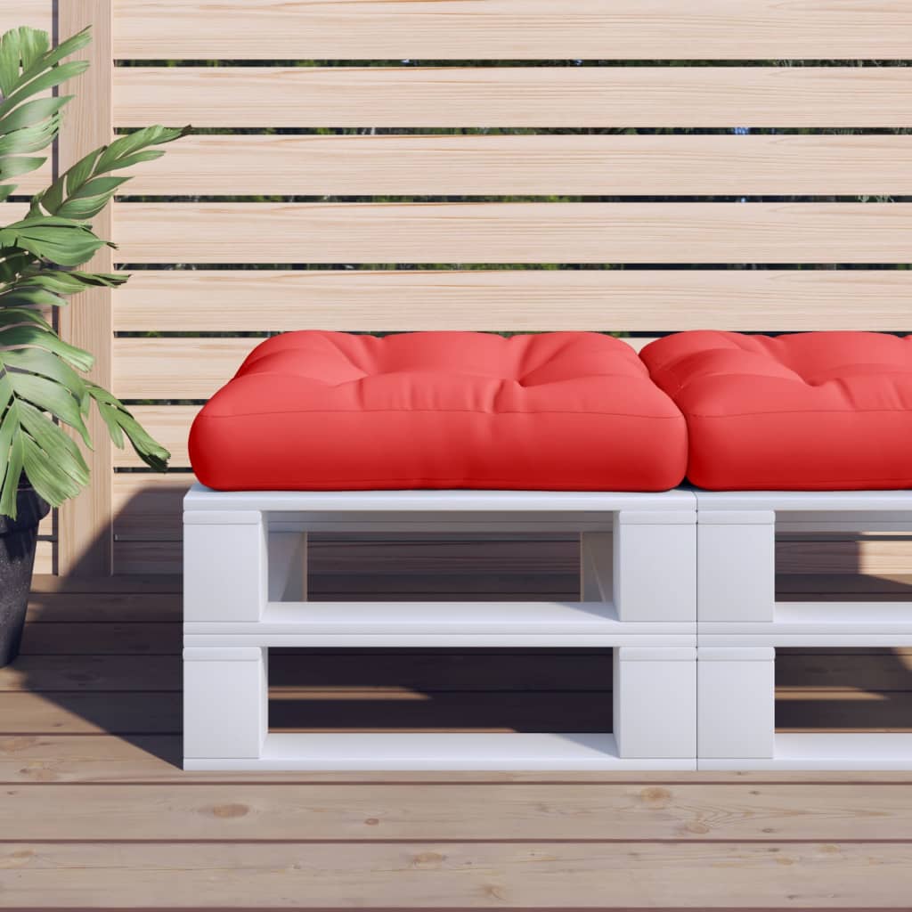 Vidaxl palet poduszka 58x58x10 cm tkanina czerwona