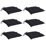 Coussins de chaise vidaxl 6 ST 50x50x7 cm Tissu diamant motif noir