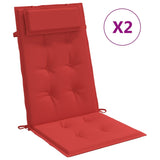 Polštáře židle Vidaxl 2 St High Back Oxford Fabric Red