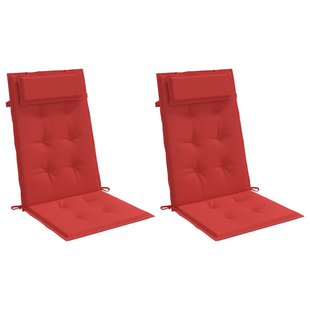 Polštáře židle Vidaxl 2 St High Back Oxford Fabric Red