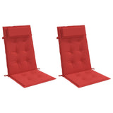 Polštáře židle Vidaxl 2 St High Back Oxford Fabric Red