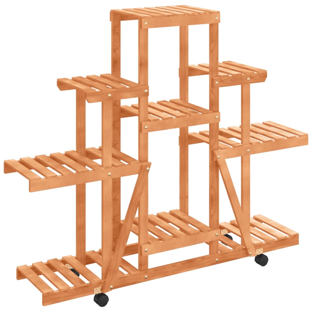 Vidaxl Plant Standard With Wheels 110x25X101 CM Solid Vurenhout