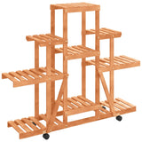 Vidaxl Plant Standard With Wheels 110x25X101 CM Solid Vurenhout