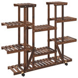 Vidaxl Plant Standard With Wheels 110x25x115 Cm Solid Vurenhout