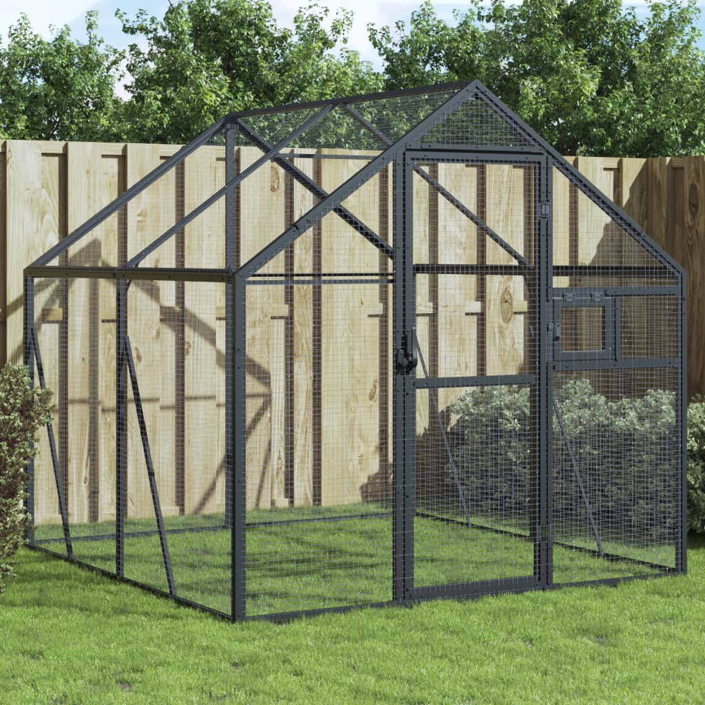 Vidaxl Aviary 1,79x2x1,85 m hliníkový antracity -