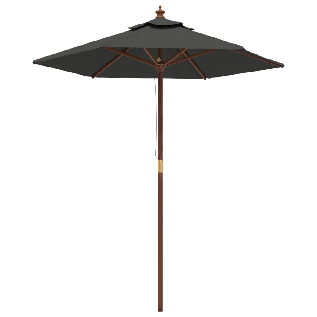 Vidaxl parasol s dřevěným pólem 196x231 cm anthracite -colored