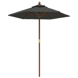 Vidaxl parasol s dřevěným pólem 196x231 cm anthracite -colored