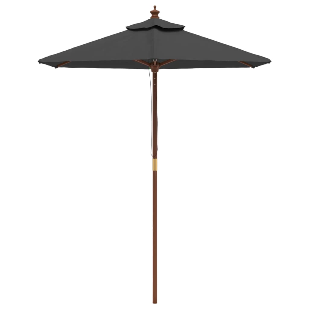 Vidaxl parasol s dřevěným pólem 196x231 cm anthracite -colored