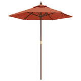Vidaxl Parasol s dřevěným pólem 196x231 cm terakotta -