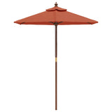 Vidaxl Parasol s dřevěným pólem 196x231 cm terakotta -