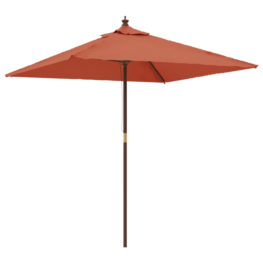Vidaxl Parasol z lesenim drogom 198x198x231 cm Terracotta -Red -CORORED