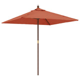 Vidaxl Parasol z lesenim drogom 198x198x231 cm Terracotta -Red -CORORED
