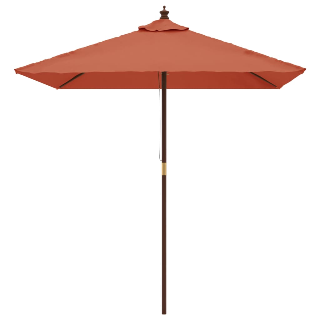 Vidaxl Parasol z lesenim drogom 198x198x231 cm Terracotta -Red -CORORED