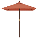Vidaxl Parasol z lesenim drogom 198x198x231 cm Terracotta -Red -CORORED