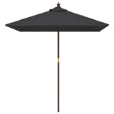 Vidaxl Parasol s dřevěným pólem 198x198x231 cm černá