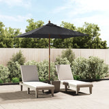 Vidaxl Parasol s dřevěným pólem 198x198x231 cm černá