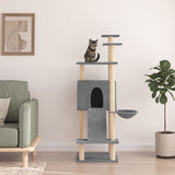 Nábytek kočičího nábytku Vidaxl s poškrábáním sisal 153 cm světle šedá