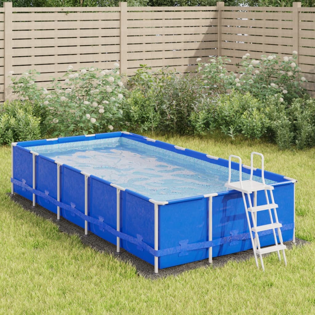 VidaXL Swimming Pool Sail 420x220 cm Polyester geotextile light gray