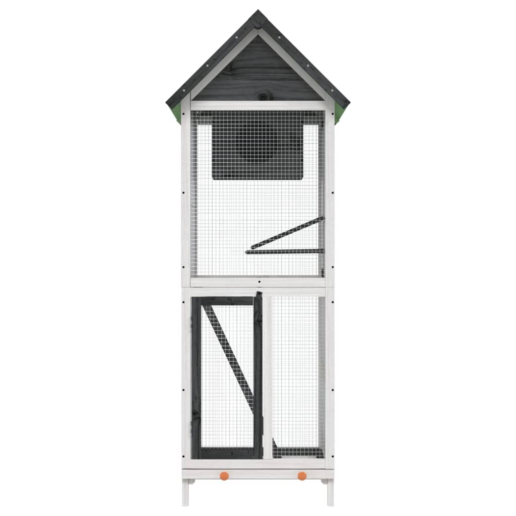 VIDAXL ALIARY 60x58.5x160 cm pevná borovice šedá