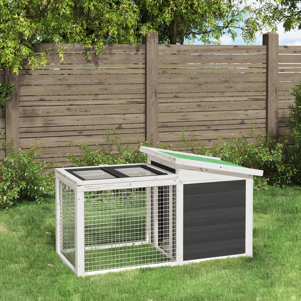 Vidaxl Rabbit Hutch 100,5x54x55 cm Solid Pine Grey