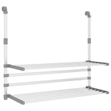 Rack di asciugatura Vidaxl per balcone 89x25x (60-95) CM Aluminium