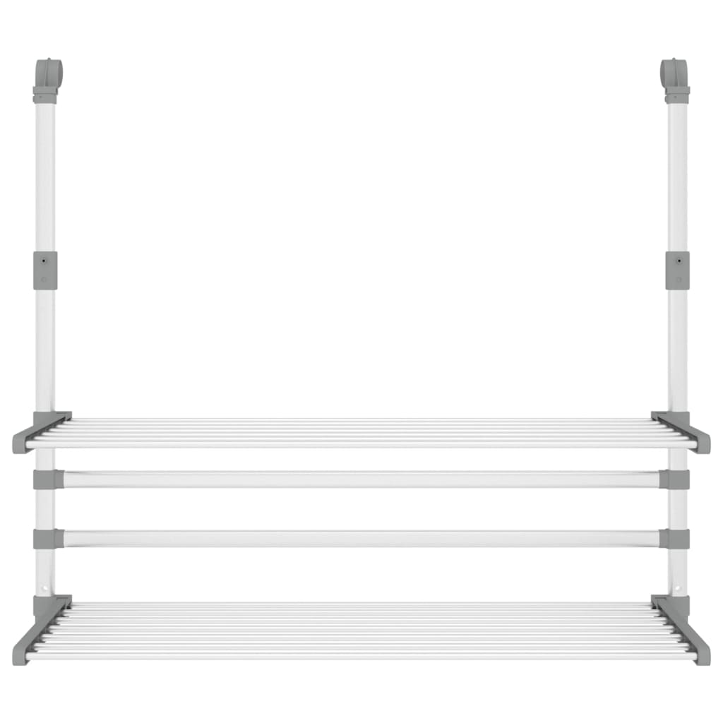 Rack di asciugatura Vidaxl per balcone 89x25x (60-95) CM Aluminium