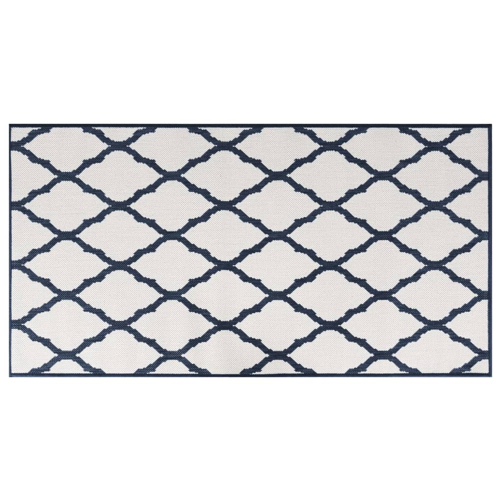 VidaXL outside rug reversible 80x150 cm navy blue and white