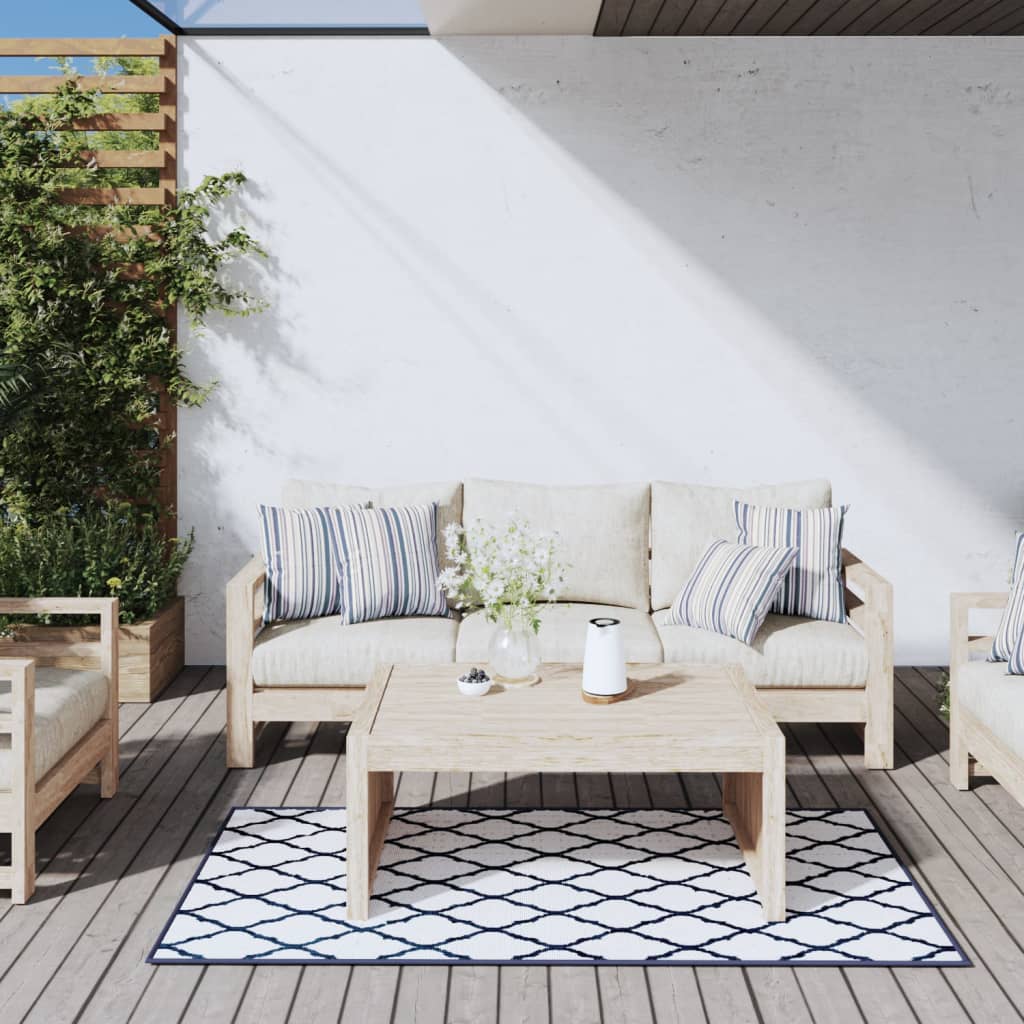 VidaXL outside rug reversible 80x150 cm navy blue and white