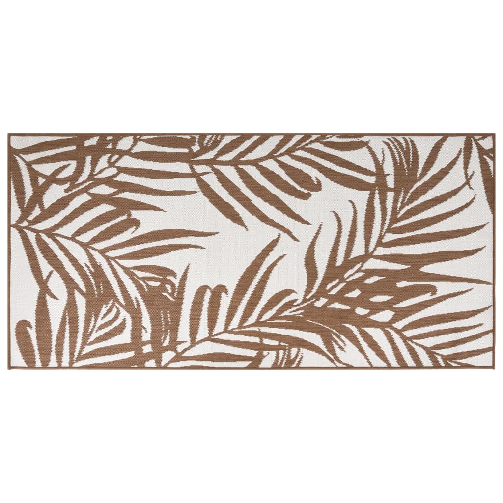 Vidaxl uden for tæppet reversibel 80x150 cm brun og hvid