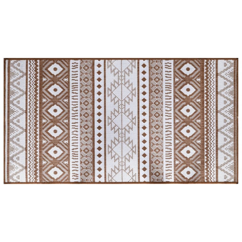 Vidaxl uden for tæppet reversibel 80x150 cm brun og hvid