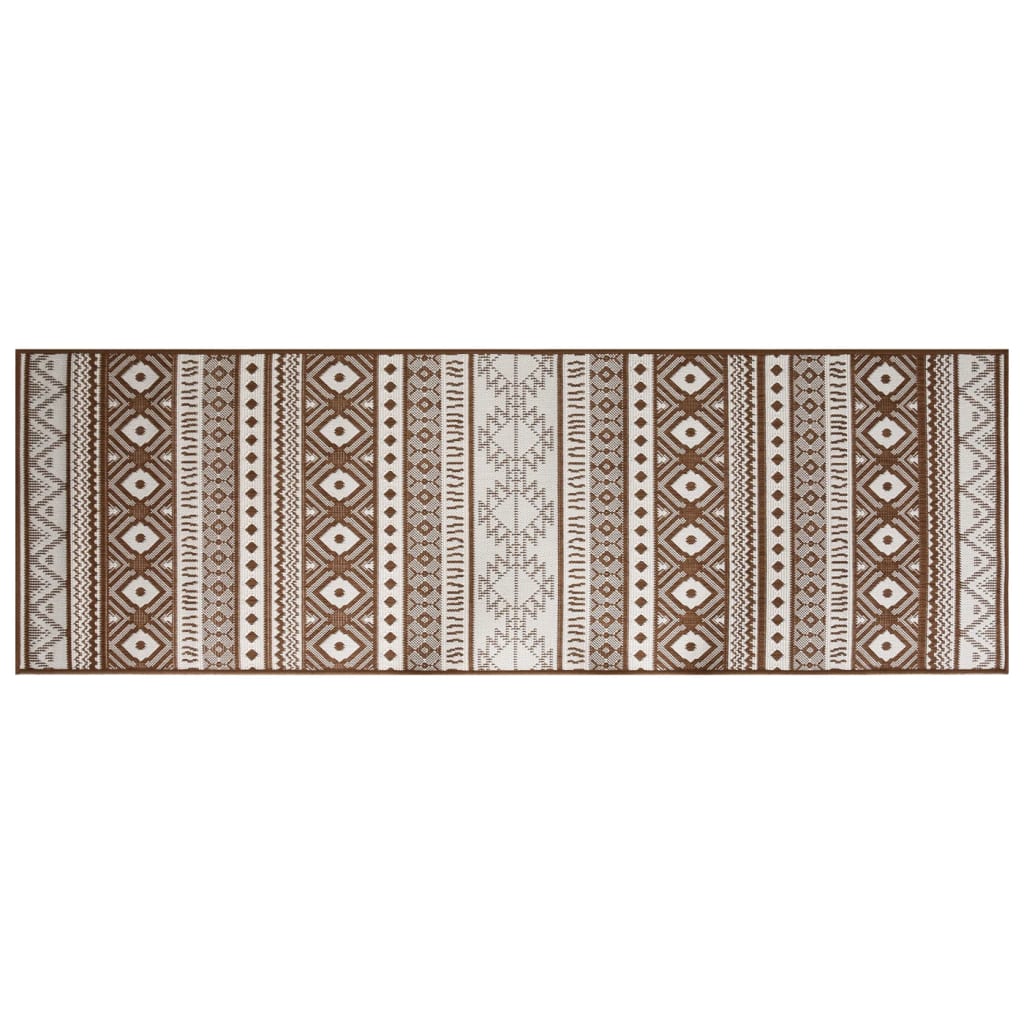 Vidaxl uden for tæppet reversibel 80x250 cm brun og hvid