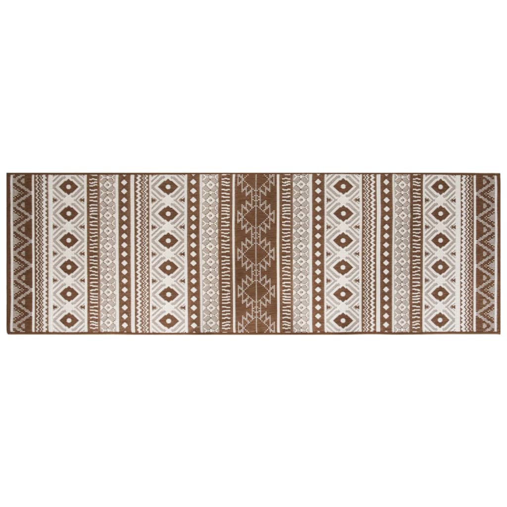 Vidaxl uden for tæppet reversibel 80x250 cm brun og hvid