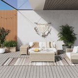 Vidaxl uden for tæppet reversibel 80x250 cm brun og hvid