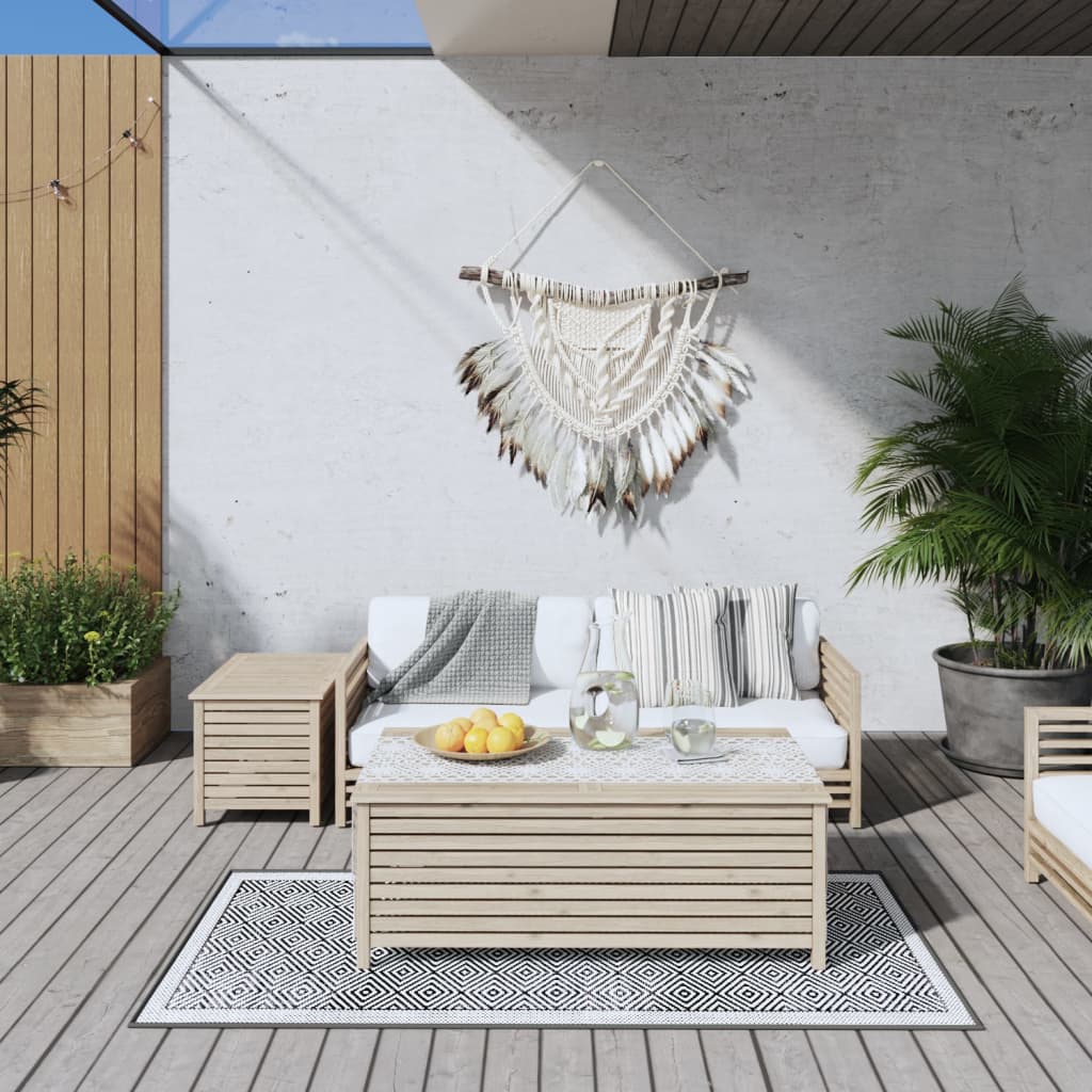 Vidaxl uden for tæppet reversibel 80x150 cm grå og hvid
