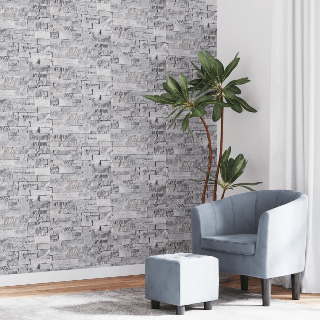 Vidaxl Fore Wallpaper 3d Stone-aspecto 10x0.53 m gris claro y marrón