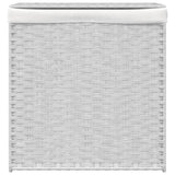Vidaxl Laundry Košík se 2 kompartmenty 53x35x57 cm poly ratan bílý