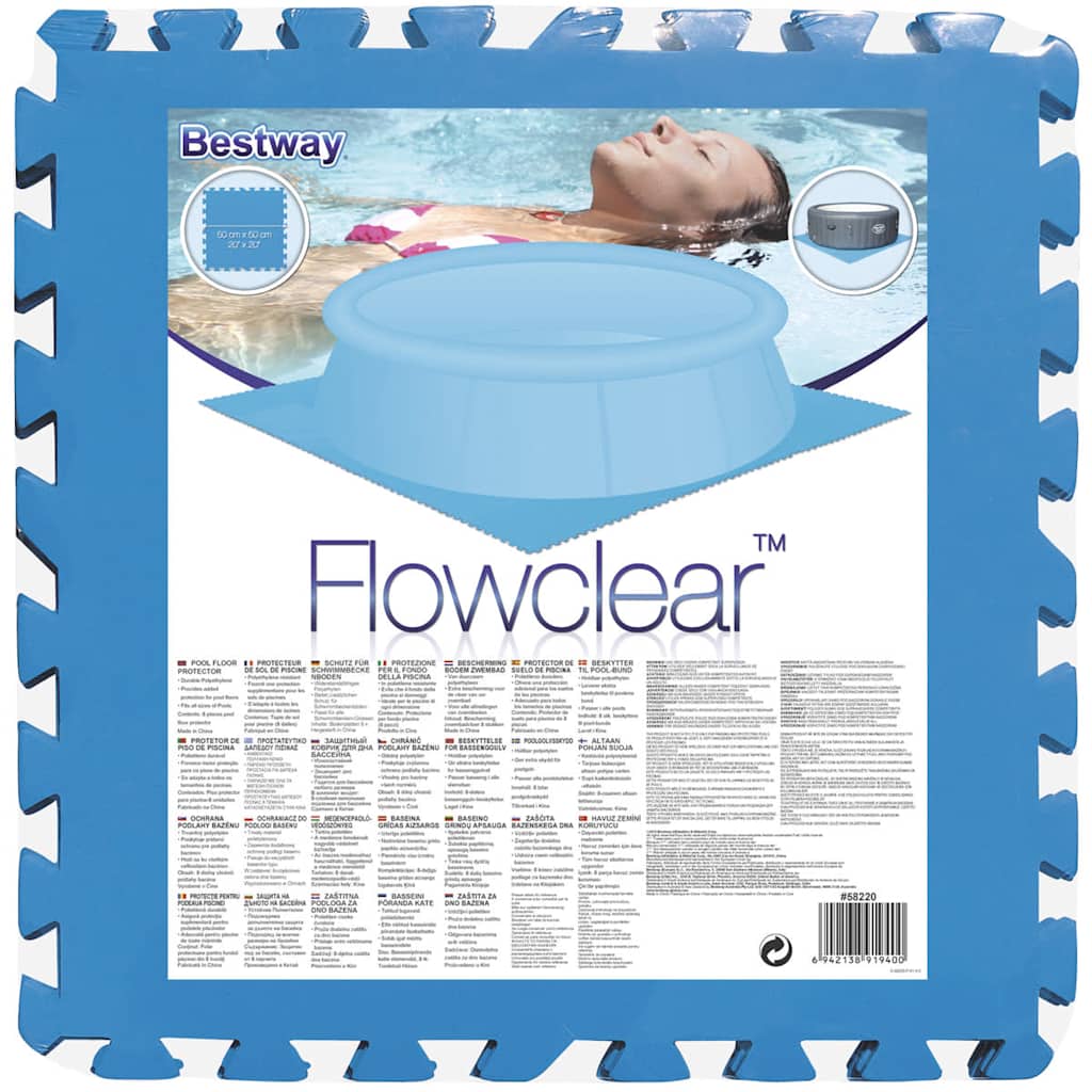 Bestwung schwammen Poolbasis Protegors 8 st Blu 58220