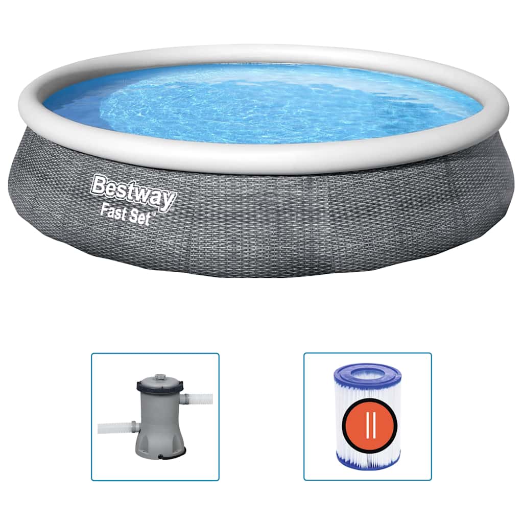 Bestway Juego de piscina rápida Conjunto de piscina con bomba inflable 396x84 cm