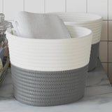 Vidaxl Storage koše 2 sts Ø 24x18 cm bavlna šedá a bílá