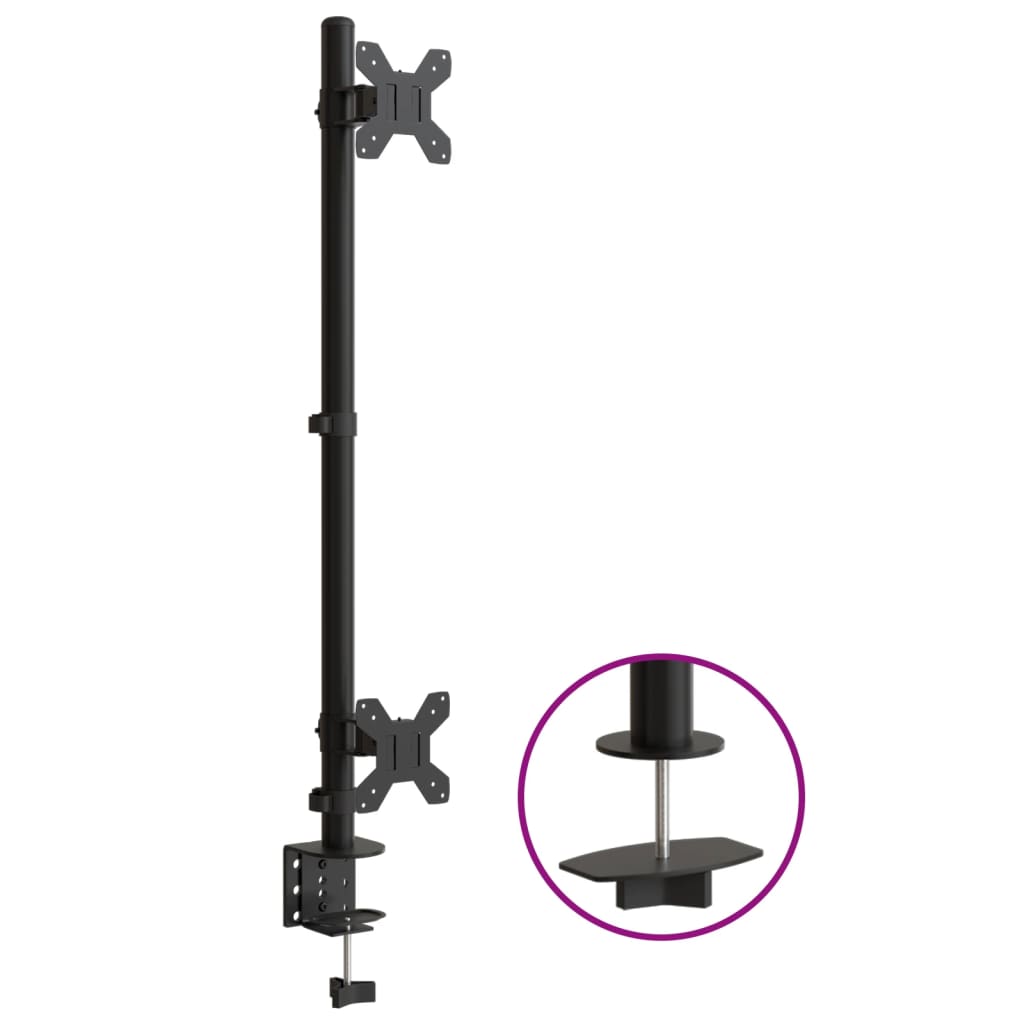Vidaxl Monitor Standard Double Vesa 75 100 mm en acier noir