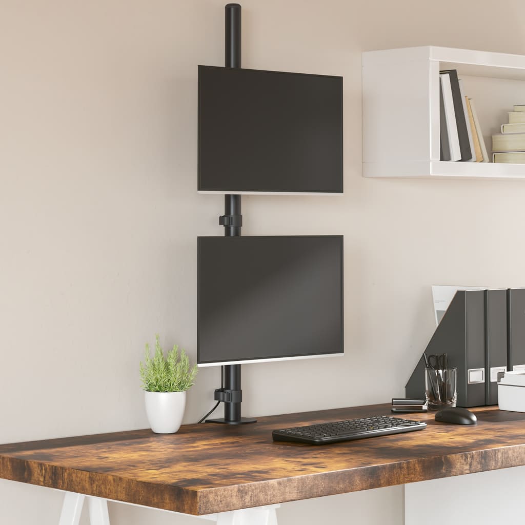 Vidaxl Monitor Standard Double Vesa 75 100 mm en acier noir
