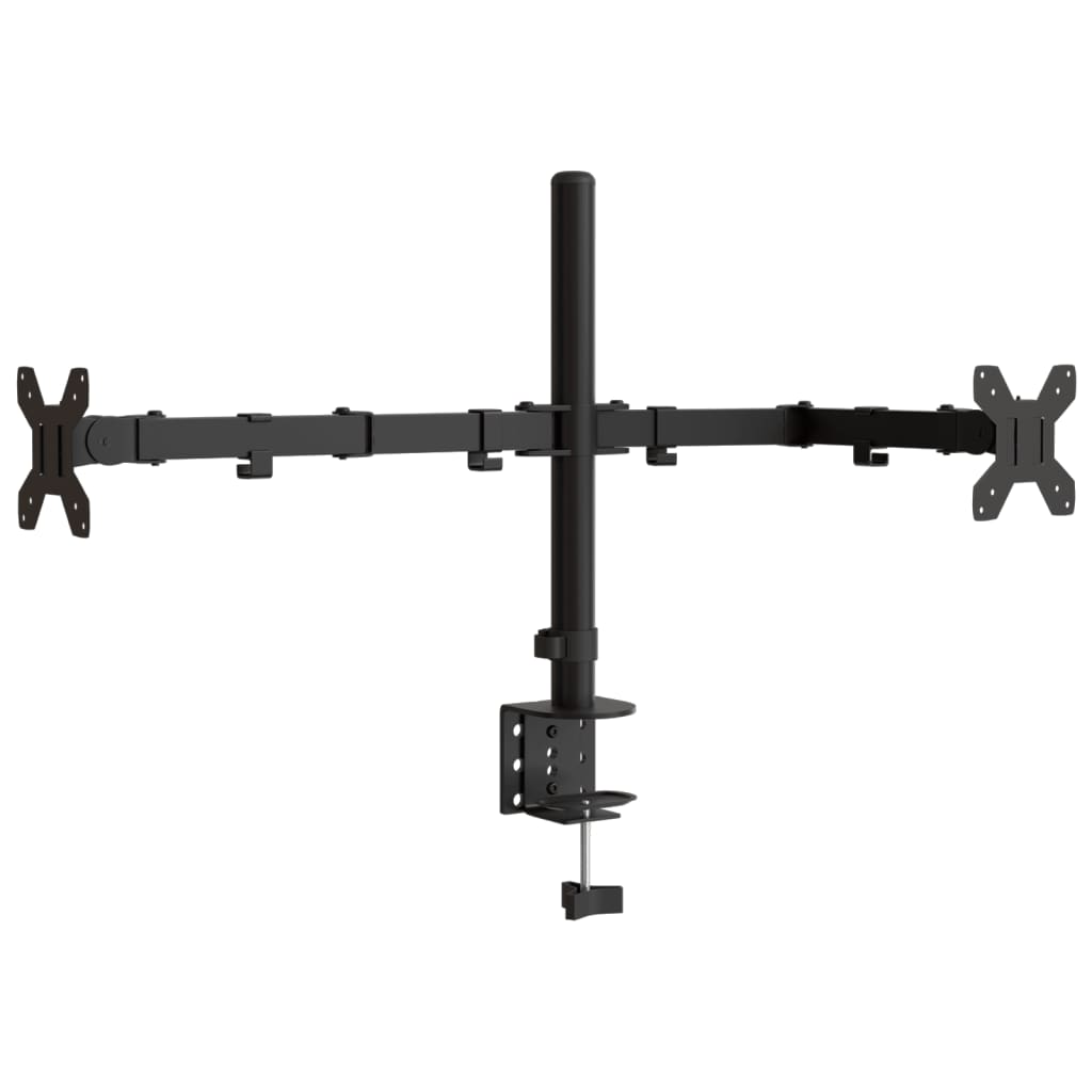 Vidaxl Monitor Standard Double Vesa 75 100 mm en acier noir