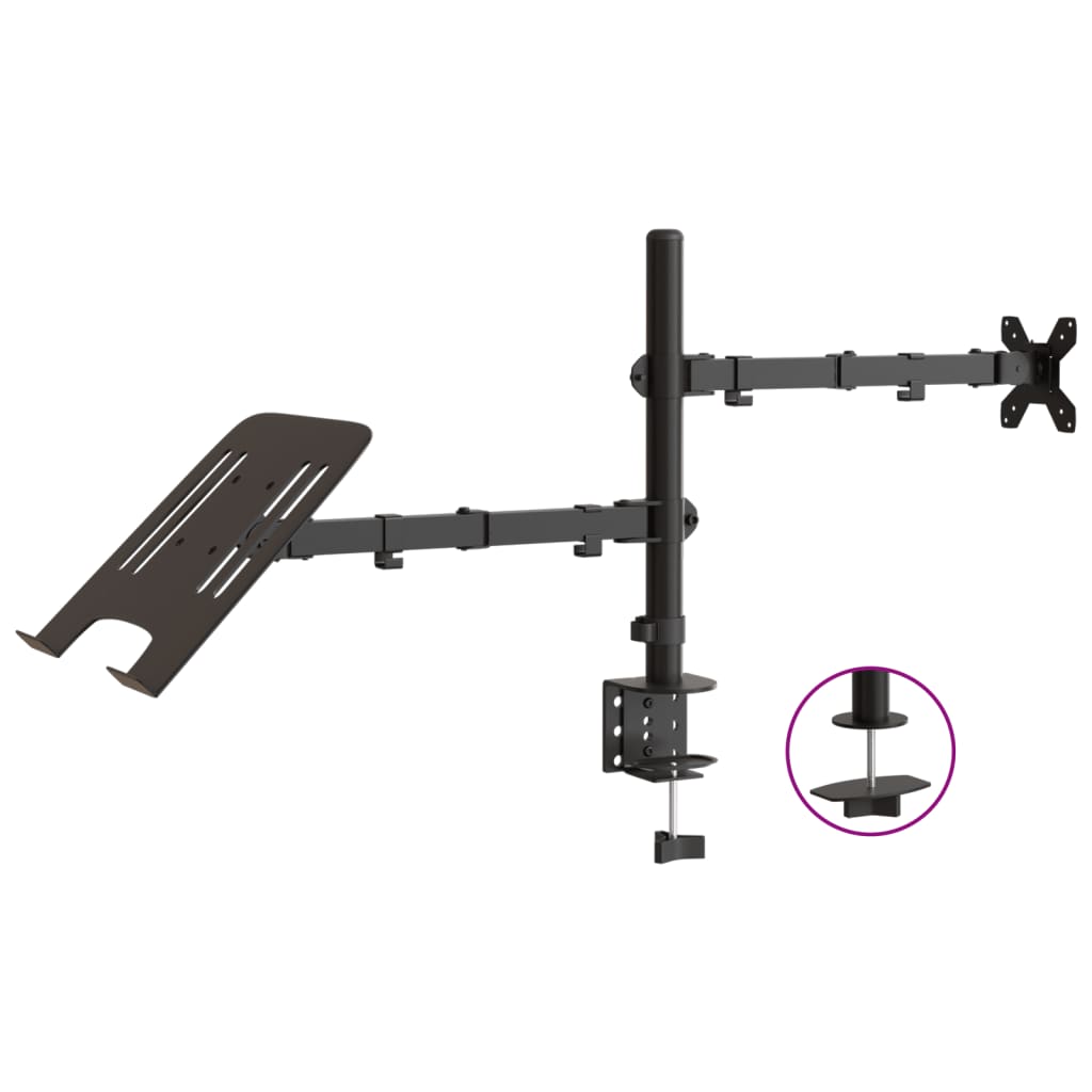 Support de moniteur Vidaxl Vesa 75 100 mm en acier noir