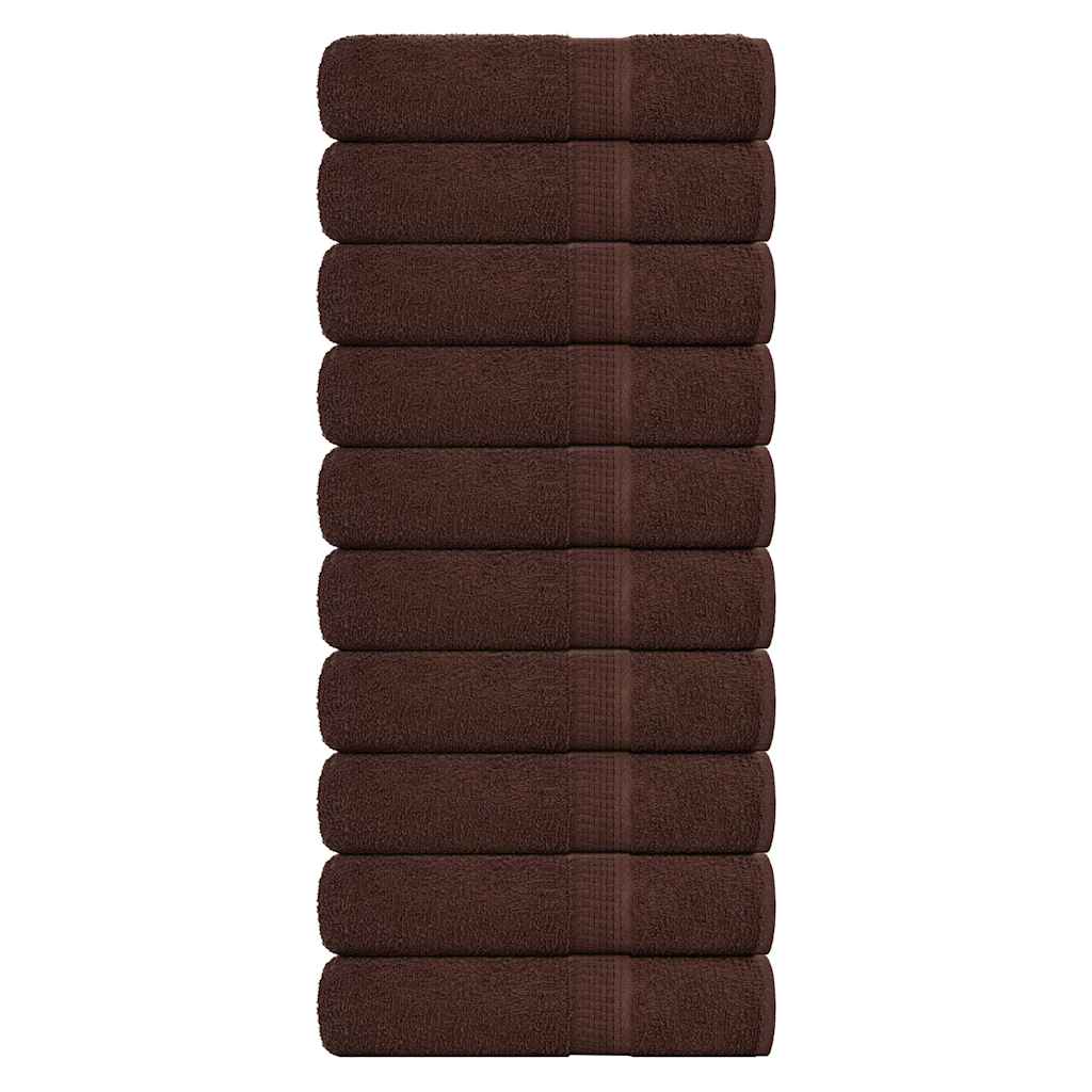 Vidaxl Asciugamani per doccia 10 ST 70x140 cm 360 g m² 100% di cotone marrone