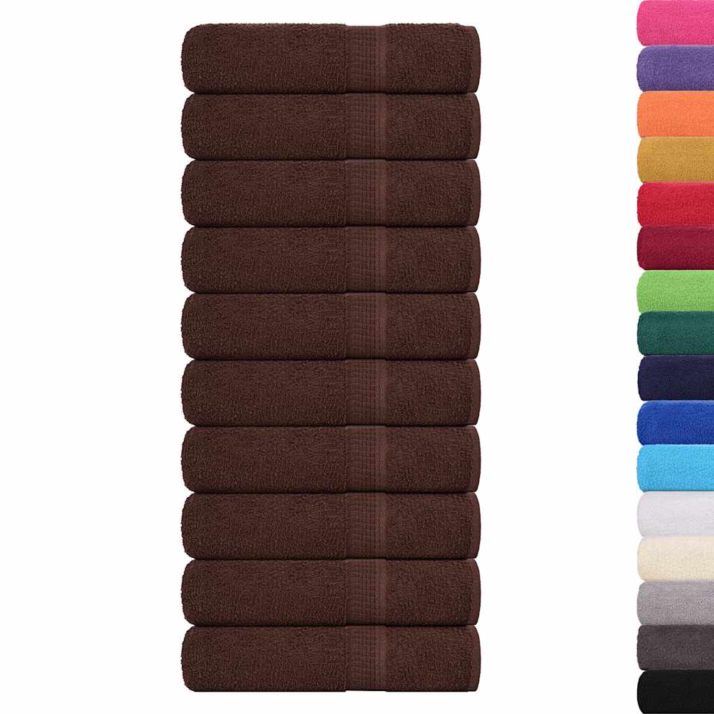 Vidaxl Asciugamani per doccia 10 ST 70x140 cm 360 g m² 100% di cotone marrone