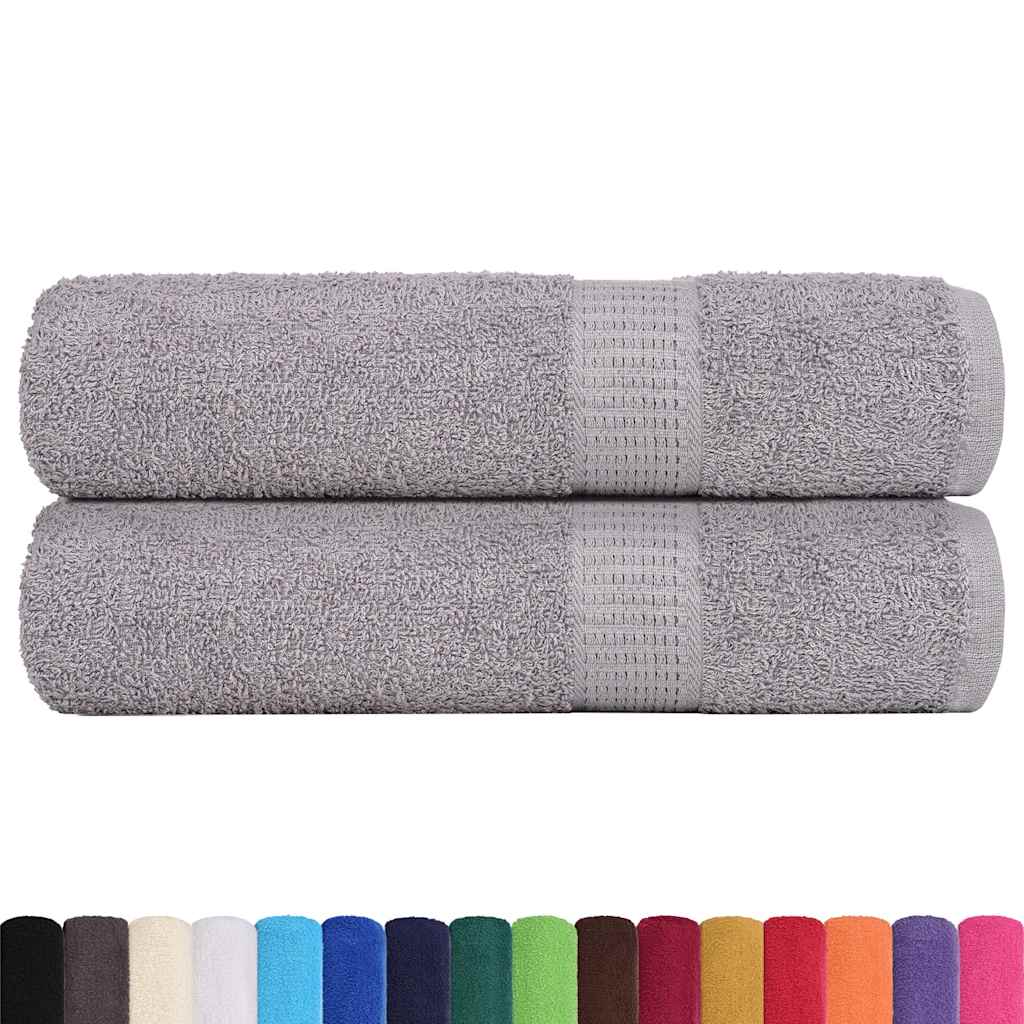 Serviettes Vidaxl 2 ST 50x100 cm 360 g m² 100% coton gris