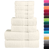 Vidaxl 8-delad handduksset Solund 600 g m² krämfärgad