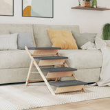 Escalera de perros de Vidaxl 105x47 cm de pino sólido gris gris