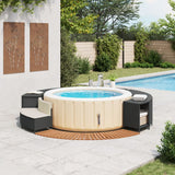 Vidaxl Hottub-Obouw Poly rattan i solidne acaciahout czarny